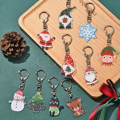 Christmas Theme Acrylic Pendant Decoration HJEW-YW00032-01-1