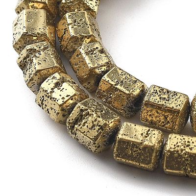 Electroplated Natural Lava Rock Beads Strands G-A251-A01-01C-1