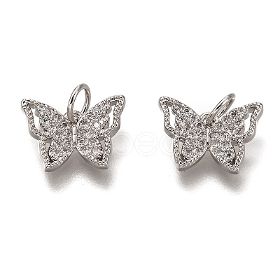 Brass Micro Pave Clear Cubic Zirconia Charms LS-ZIRC-B002-47P-1
