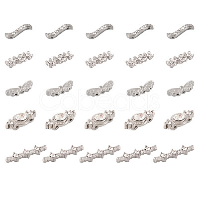 Alloy Crystal Rhinestone Spacers Bars ALRI-KS0001-01P-1