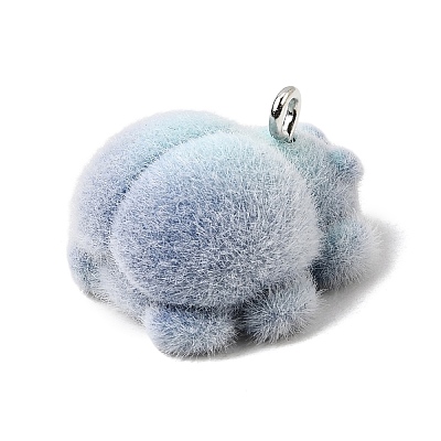 Flocking Opaque Resin Pendants RESI-G128-01G-1