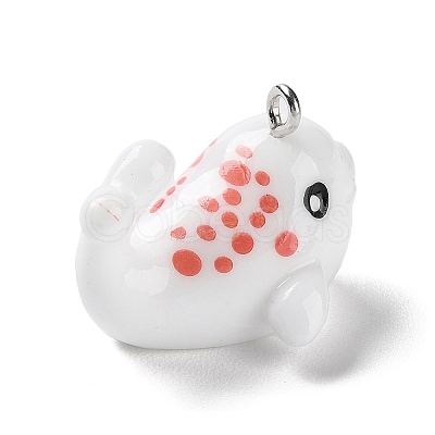 Sea Animal Theme Opaque Resin Pendants RESI-D071-04H-1