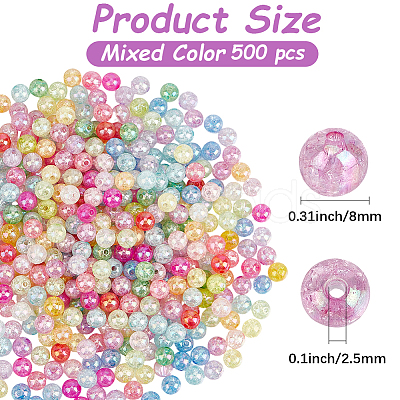 Transparent Crackle Acrylic Beads PACR-PA0001-18A-1