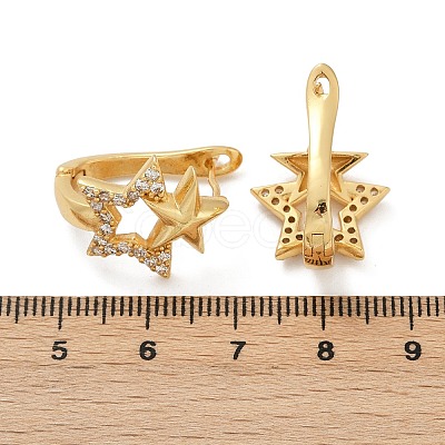 Brass Micro Pave Clear Cubic Zirconia Clip-on Earrings EJEW-F895-22A-G-1