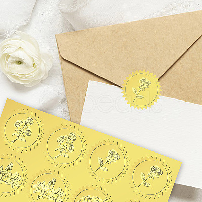6 Patterns Aluminium-foil Paper Adhesive Embossed Stickers DIY-WH0451-003-1