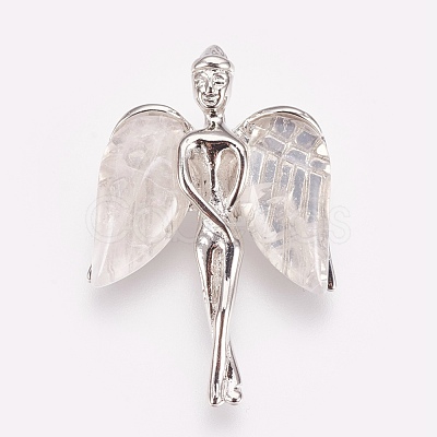 Natural Quartz Crystal Pendants KK-G346-02C-1