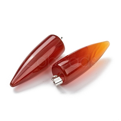 Natural Red Agate Pointed Pendants G-D040-01P-B02-1