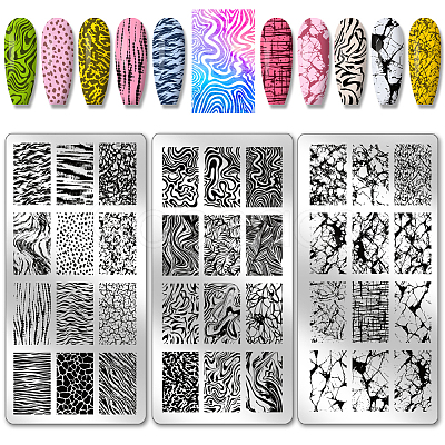 Stainless Steel DIY Nail Art Templates MRMJ-WH0092-083-1