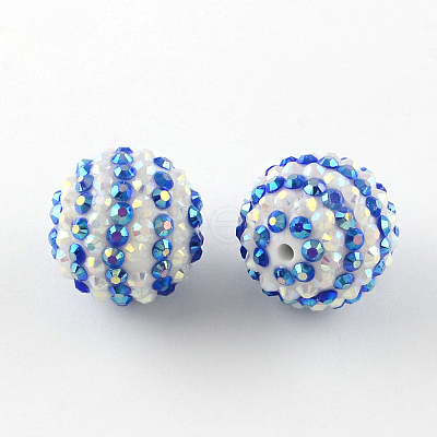 AB-Color Resin Rhinestone Round Beads RESI-S313-18x20-08-1