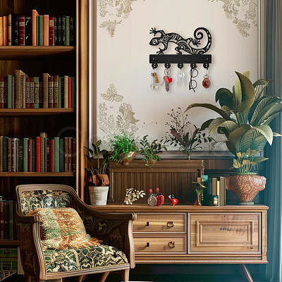 Wood & Iron Wall Mounted Hangers HJEW-WH0055-057-1