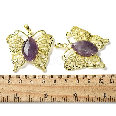 Natural Amethyst Pendants G-M288-01G-14-1