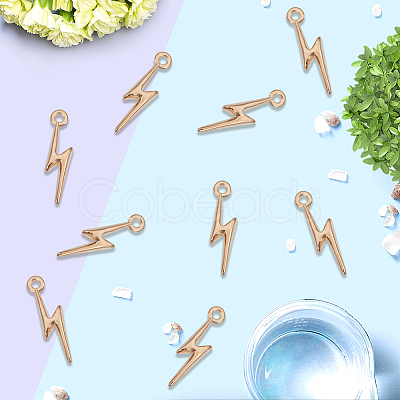 4Sets Alloy Lightning Bolt Pendant FIND-SC0017-54-1