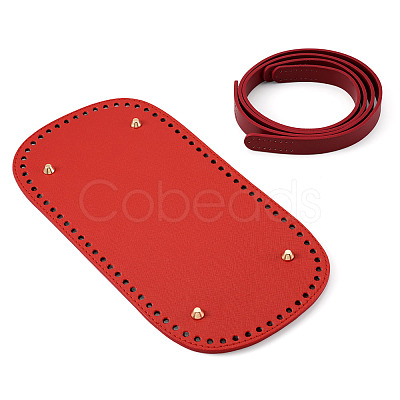 1Pc PU Leather Oval Long Bag Bottoms DIY-TA0015-27-1