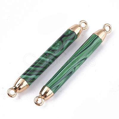 Electroplate Synthetic Malachite Links connectors G-S344-73B-1