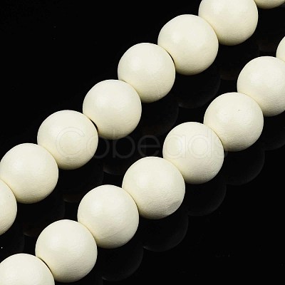 Spray Painted Natural Wood Beads Strands WOOD-S053-56G-1