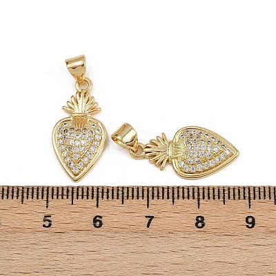 Brass Micro Pave Clear Cubic Zirconia Pendants ZIRC-I367-13G-09-1