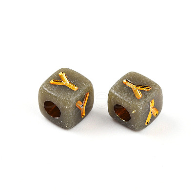 Plating Acrylic Beads OACR-N140-01G-Y-1