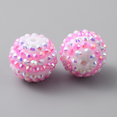 Resin Rhinestone Beads RESI-WH0034-33-1