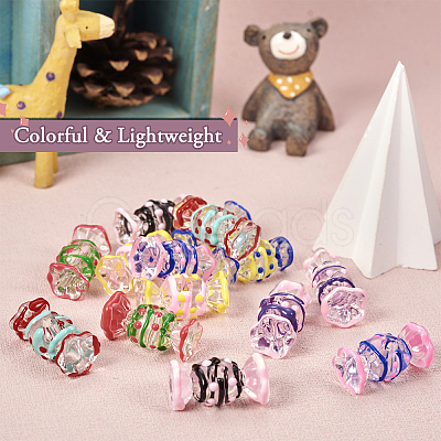 14Pcs 7 Style Transparent Acrylic Beads FIND-TA0002-42-1