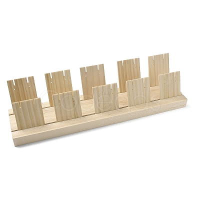2-Slot Wooden Earring Display Card Stands EDIS-R027-01B-02-1