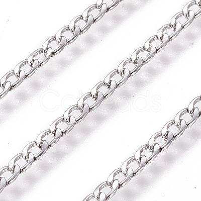 Tarnish Resistant 304 Stainless Steel Curb Chains CHS-E018-05P-1