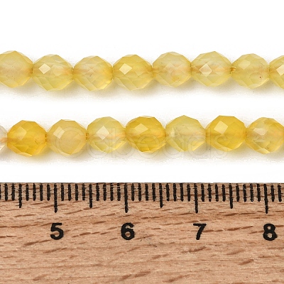 Dyed & Heated Natural Yellow Agate Beads Strands G-K376-F20-01-1