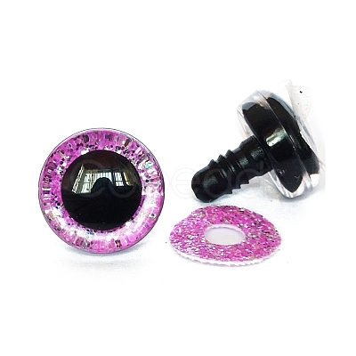 Glitter ABS Plastic Craft Doll Eyes PW-WG58787-07-1