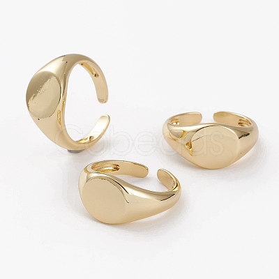 Brass Cuff Rings X-RJEW-C101-03G-1