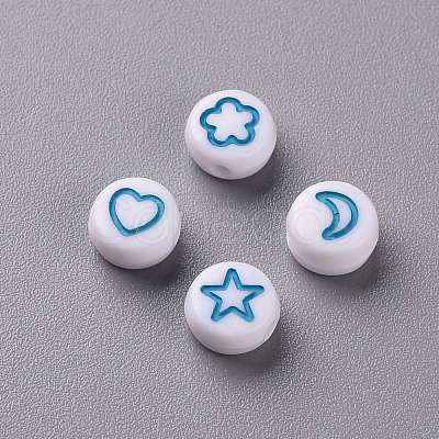 White Opaque Acrylic Beads LS-MACR-N008-41B-1