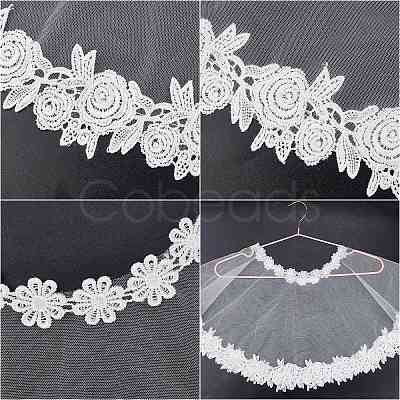 Detachable Polyester Bridal Lace Shawls AJEW-WH0248-17-1