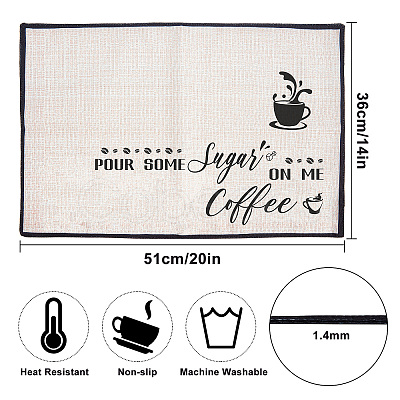 Coffee Theme Cotton and Linen Cup Mats AJEW-WH0201-017-1