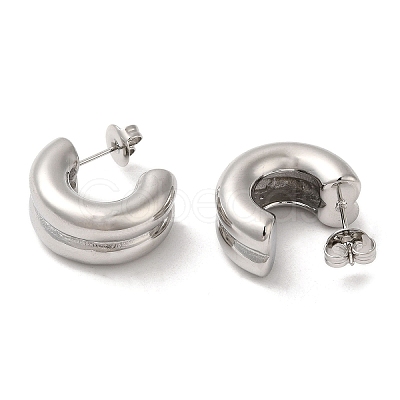 Non-Tarnish 304 Stainless Steel Round Stud Earrings EJEW-Z022-28P-1