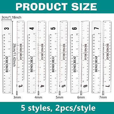 Rectangle Acrylic Rolling Mud Stick Guide Rule AJEW-WH0554-56-1
