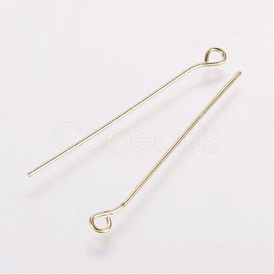 Rack Plating Brass Eye Pin KK-E680-01-0.7x35mm-G-1