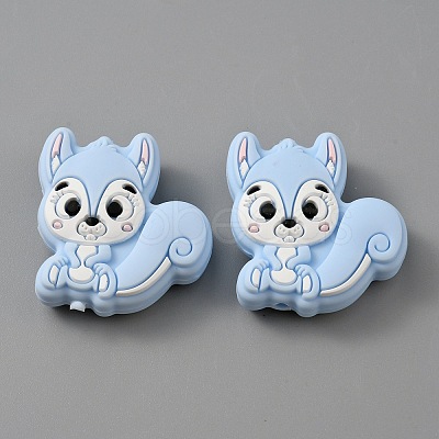 Squirrel Food Grade Eco-Friendly Silicone Beads LS-SIL-WH0012-030C-1