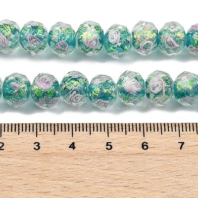 Handmade Foil Lampwork Beads Strands FOIL-S136-001F-1