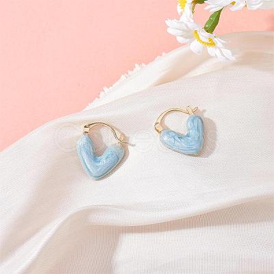 Enamel Heart Hoop Earrings JE1108C-1