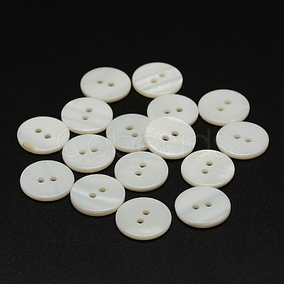 2-Hole Shell Flat Round Buttons X-BUTT-P012-12-1