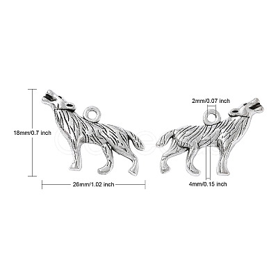 Tibetan Style Alloy Howling Wolf Pendants LS-LF1753Y-NF-1