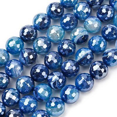 Natural Banded Agate Beads Strands G-B191-A02-12mm-1