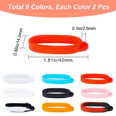18Pcs 9 Colors Silicone Pendant SIL-GF0001-21-1