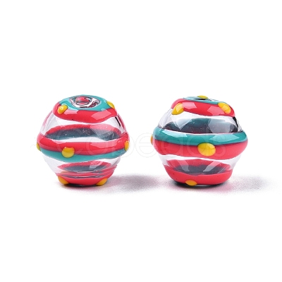 Transparent Glass Enamel Beads GLAA-G084-01D-1