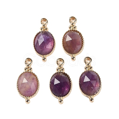 Natural Amethyst Faceted Pendans KK-L218-003G-02-1