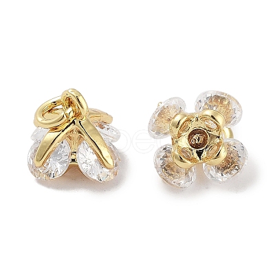 Brass Micro Pave Cubic Zirconia Charms KK-C051-14G-02-1