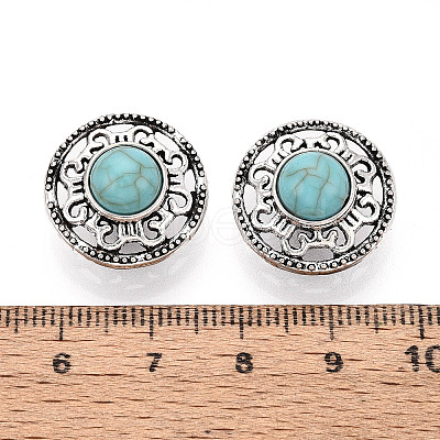 Zinc Metal Alloy & Natural Turquoise Buttons BUTT-WH0057-001C-AS-1