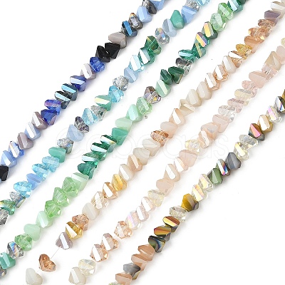 3 Strands 3 Colors Electroplate Glass Beads Strands EGLA-YW0005-06B-1