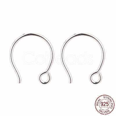 Rhodium Plated 925 Sterling Silver Earring Hooks STER-N0001-028S-1