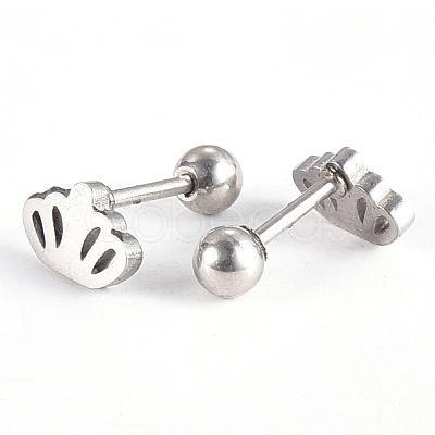 Tarnish Resistant 201 Stainless Steel Barbell Cartilage Earrings EJEW-R147-05-1