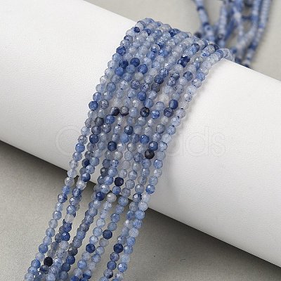 Natural Blue Aventurine Beads Strands X-G-M449-B01-2mm-1