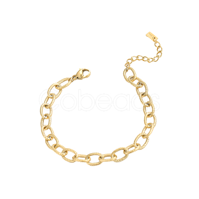 304 Stainless Steel Cable Chain Bracelets X-STAS-OY012-97G-1